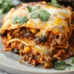 Beef Enchilada Casserole with Corn Tortillas
