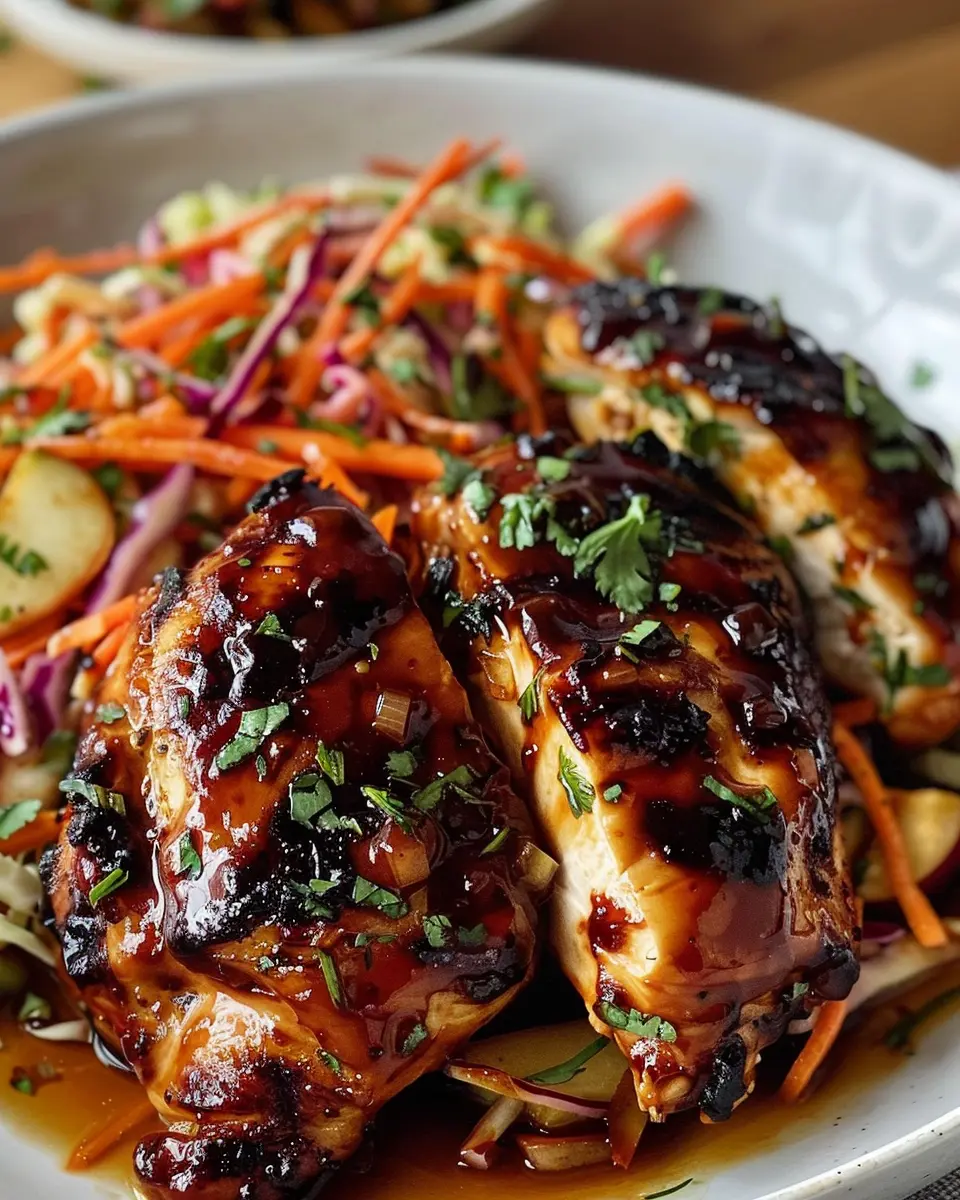 Sticky Apple Cider Chicken Shines with Crisp Autumn Slaw Recipe
