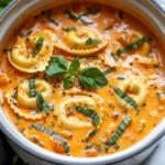 Crockpot Creamy Tomato Tortellini Soup