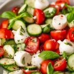 Fresh Cucumber Caprese Salad