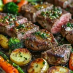 Sheet Pan Garlic Butter Steak & Veggies is easy!