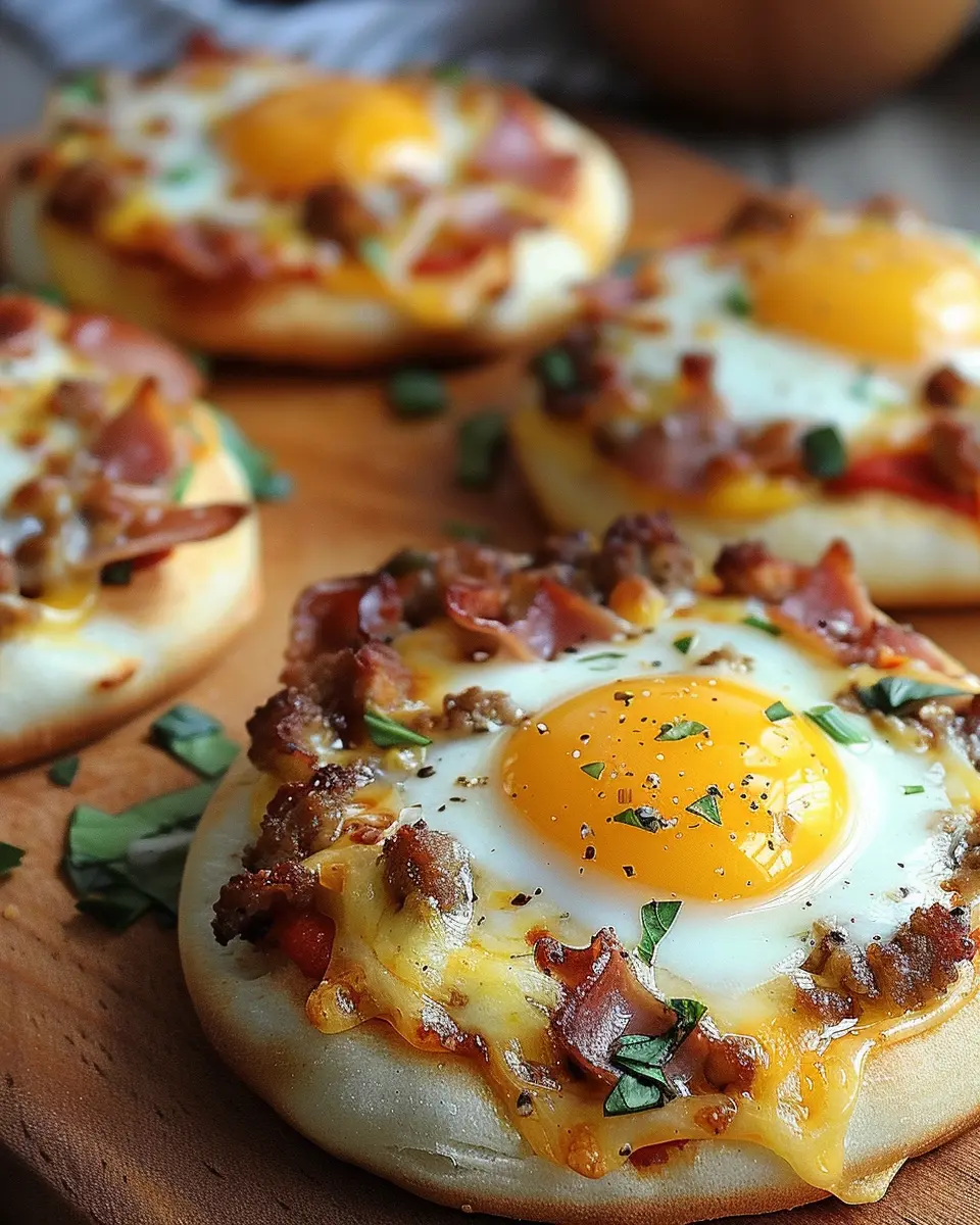 English Muffin Breakfast Pizza: Easy Turkey Bacon &amp; Chicken Ham Delight