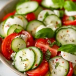 Fresh Cucumber Caprese Salad