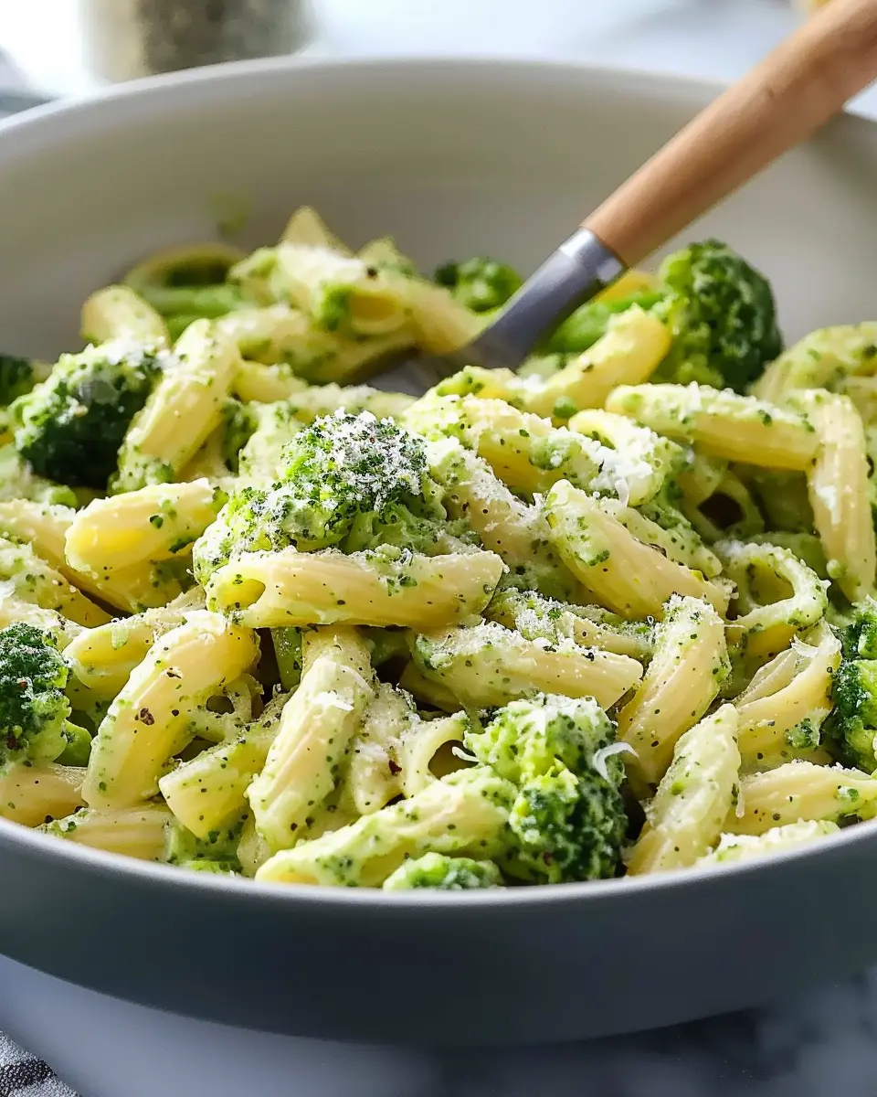 Light and Healthy Broccoli Pasta with Turkey Bacon and Chicken Ham