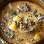 Cheesy Beef and Potato Soup