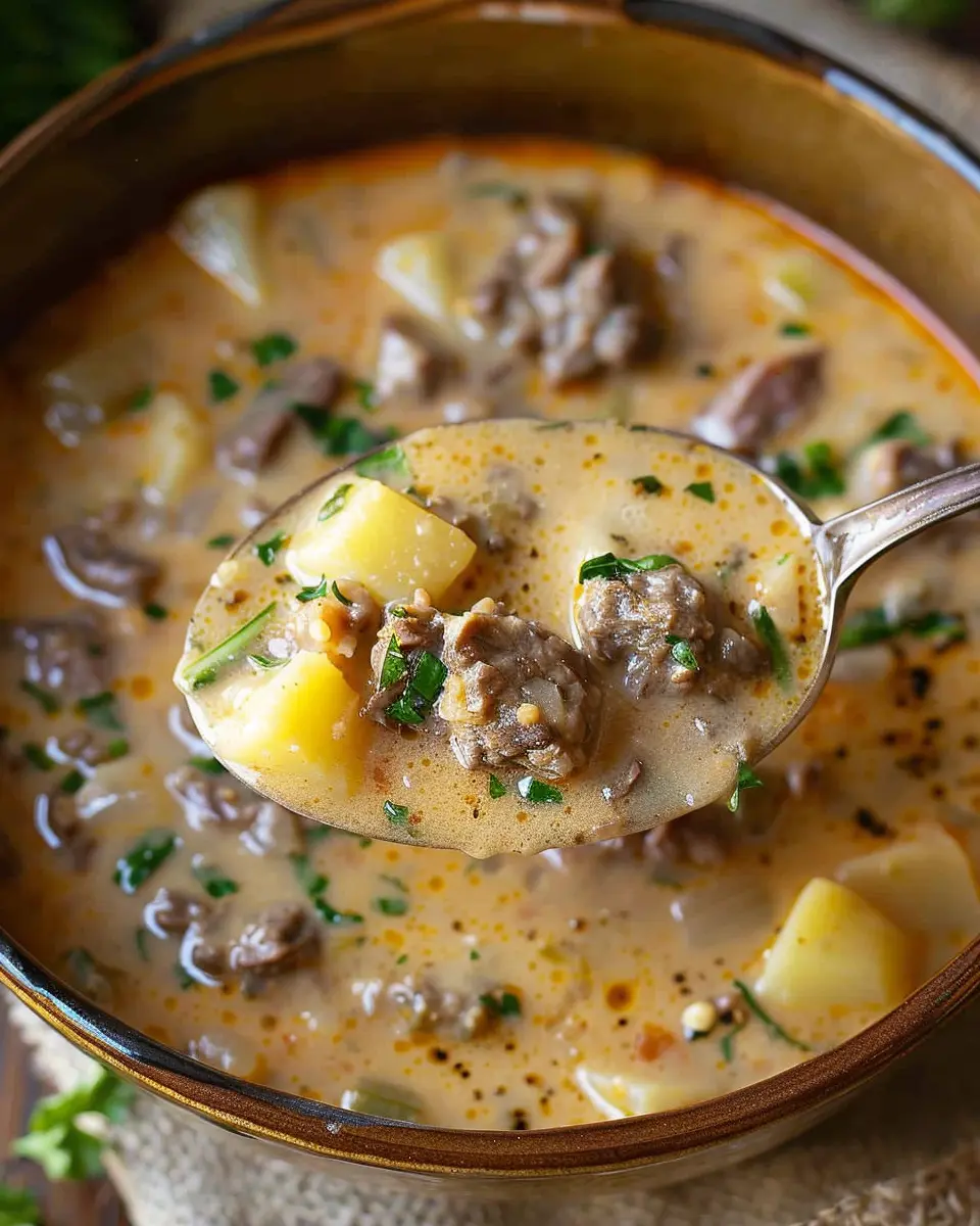 Cheesy Beef and Potato Soup: The Best Comfort Food Recipe