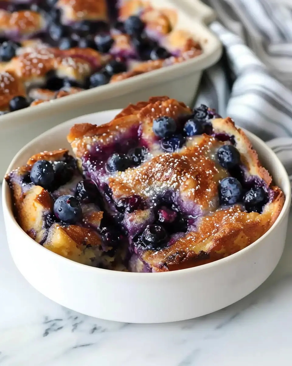Overnight Blueberry French Toast Casserole with Turkey Bacon Delight