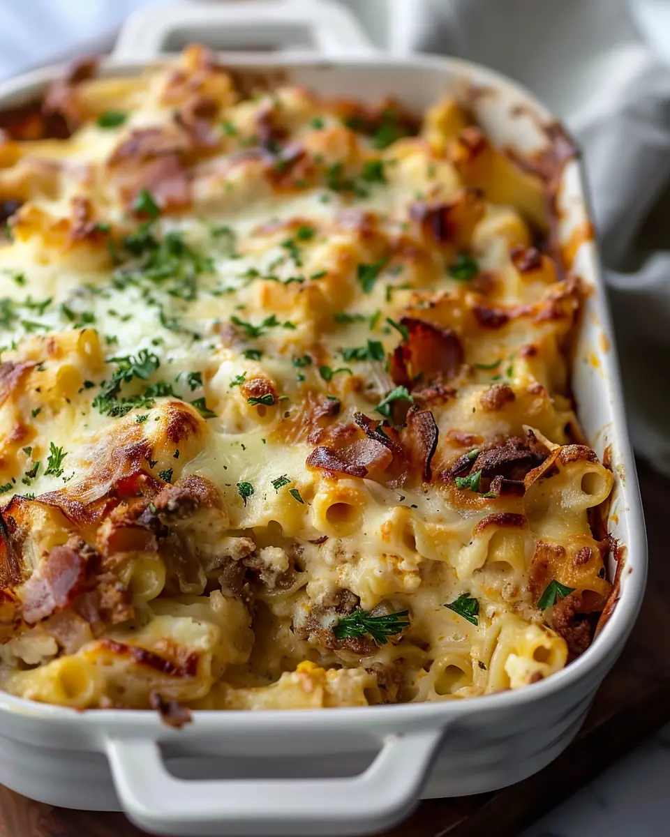 Crazy Good Casserole: Easy Turkey Bacon and Chicken Ham Delight