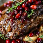 Slow-Braised Beef Roast with Cranberry Balsamic Glaze