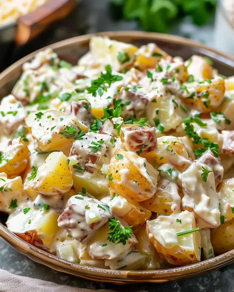 Steakhouse Potato Salad: The Best Creamy Side with Turkey Bacon