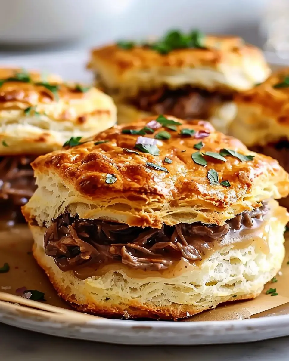 Baked French Dip Biscuits Recipe: Comforting Turkey Bacon Delight