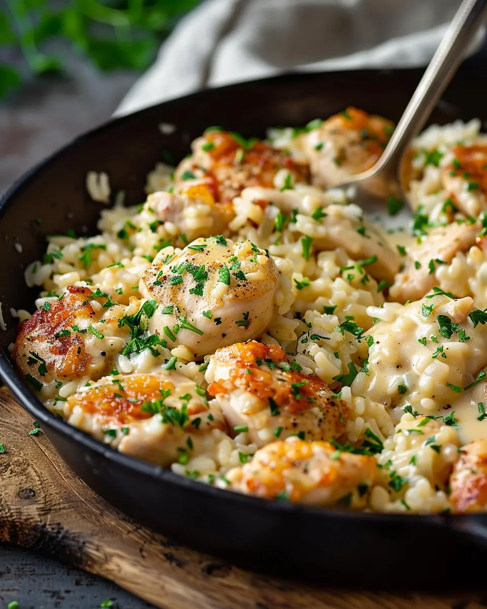 Easy Creamy Smothered Chicken and Rice Dinner Recipe to Indulge in