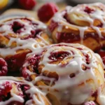 Raspberry Cinnamon Rolls with Lemon Glaze