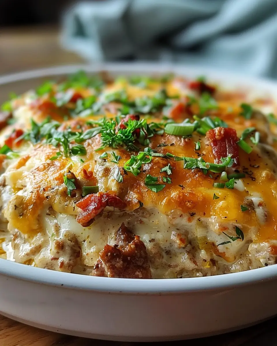 Cowboy Casserole: Easy Comfort Food with Turkey Bacon and Chicken Ham