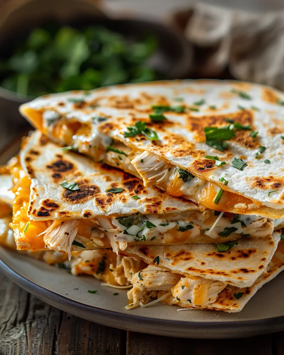 High-Protein Chicken Ranch Quesadilla: Crispy, Creamy &amp; Easy to Make